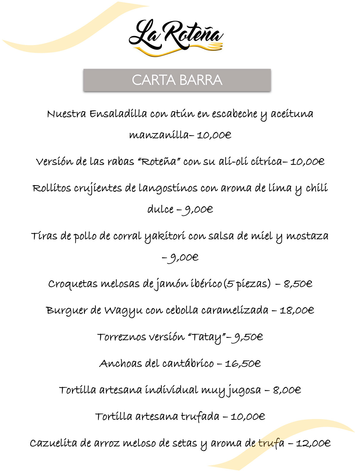 carta de barra